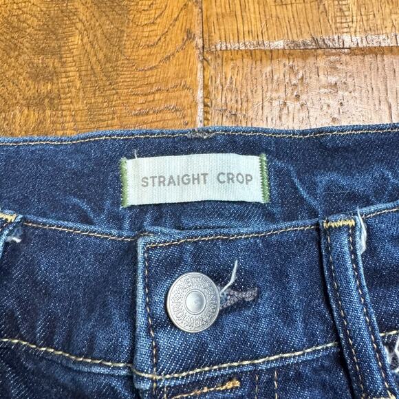 American Eagle Premium Ae77 Denim Straight Crop Ankle Button Fly Jeans Sz 10 - Picture 2 of 9